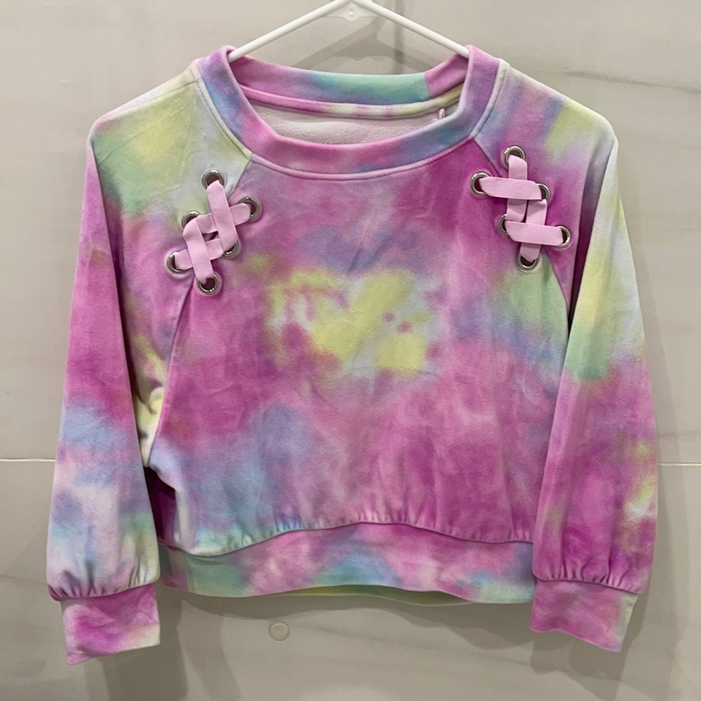 Justice Girls Velour tie dye top